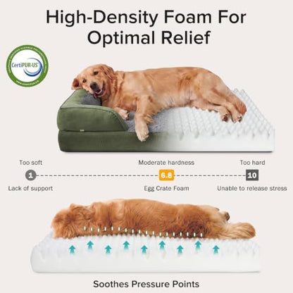 INVENHO Jumbo Orthopedic Dog Bed for Extra Large Dogs, Waterproof, Egg-Crate Foam Dog Couch Bed with Washable Removable Cover, Waterproof Lining and Nonskid Bottom
