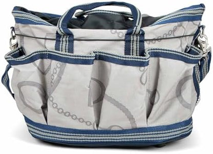 Jeffers Poplar Head Grooming Bag – Horse Grooming Organizer Tote with Pockets for Brushes, Tools, Clippers, Shampoo, Detangler – Stable Barn Kit Carrier for Horses, Pets, Latte Snaffles & Irons