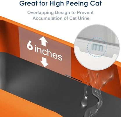Suzzipaws XL Enclosed Stainless Steel Cat Litter Box for Big Cats