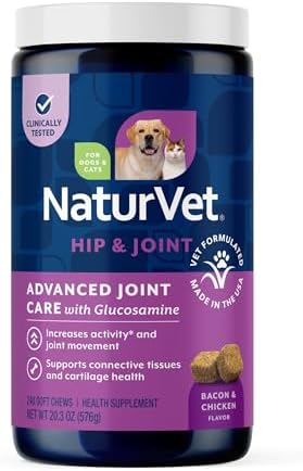 NaturVet Advanced Joint Care with Glucosamine, Dogs & Cats, 240ct