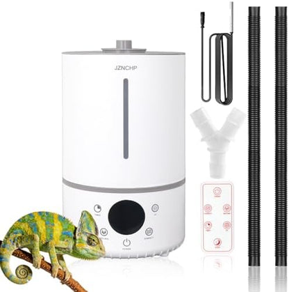 Reptile Humidifier and Fogger, 4L Plant Mister with Dual Probes and Tubes for Two Terrariums, Constant Humidity Setting, 48H Runtime