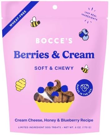 Bocce's Bakery 'Berries & Cream Flavor Soft & Chewy Dog Treats, 6 oz