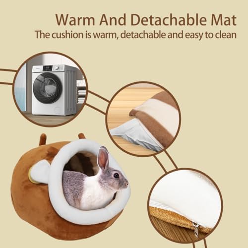 EAEDMY Guinea Pig Bed House & Hideout for Rat Bearded Dragon Hedgehog Ferret to Sleep and Hide, Guinea Pig Cage Accessories Habitat Décor (Large, 1.Sika Deer)