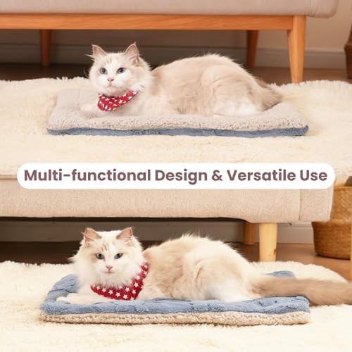 Self Warming Cat Bed, 36 X 23 Inch Reversible Two-Sided Use Self Heating Mat for Cats and Dogs, Washable Cat Warming Pad for Indoor Use, Cozy Flannel Base. (L - 36 X 23 Inch)