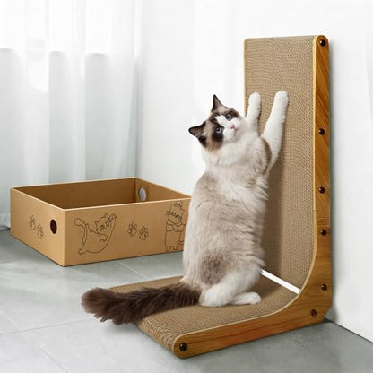Cat Scratcher, L-Shaped Cat Scratching Pad with Box, 26 Inch, Large
