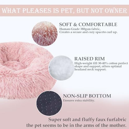 Washable Calming Dog & Cat Bed for Ultra Large Small Medium Size Pet