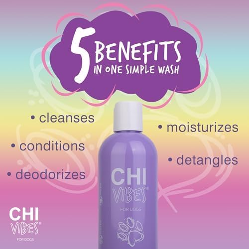 CHI Vibes for Dogs 5-in-1 Shampoo & Conditioner, 12 Fl Oz