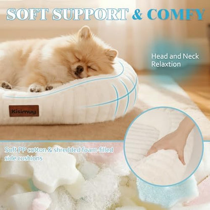 Orthopedic Dog Bed, Calming Bolster Dog Couch for Small Medium Dogs