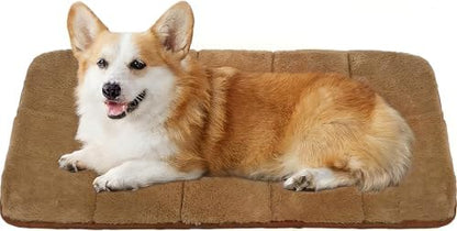 Dog Crate Pad for Medium Dog - 30"x20" Memory Foam Dog Bed, Washable & Anti-Slip Dog Bed Mat, Ultra Soft Kennel Pad for Dogs Cozy Sleeping Mat, Khaki