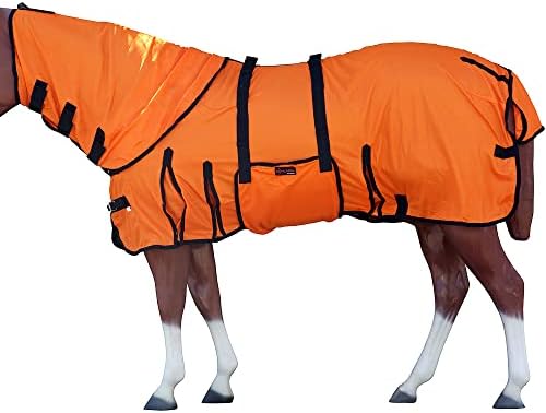 HILASON Horse Fly Sheet UV Protect Mesh 78 in Orange
