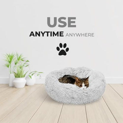 Whiskers & Friends Cat Beds for Indoor Cats & Small Dog, Fluffy Cat Bed