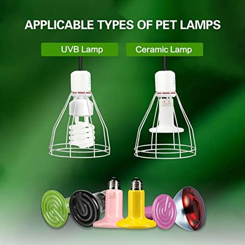 Simple Deluxe Clamp Lamp Light with Steel Cage Wire Grill Up to 250W E26 Socket (No Bulb Included), 6' Cord, 2 Pack