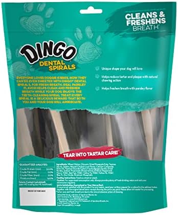 Dingo Dental Sticks for Tarter Control and Freshening Breath, Made with Real Chicken, Great Treats for Small, Medium, and, Large Dogs 15-Count, 10.5 Ounce (Pack of 4)