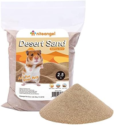 Niteangel Hamster Desert Bath Sand: 2.5lb/40oz No-Dust Bath & Easy to Clump