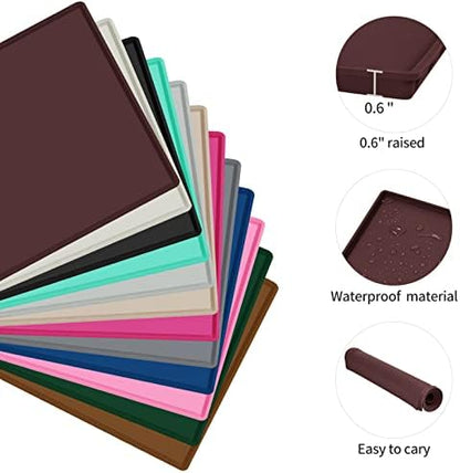 Silicone Dog Food Mat Waterproof Pet Feeding Tray for Small Medium Dogs
