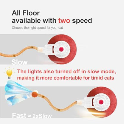 Jkanti Interactive Cat Toys for Indoor Cats,The 3rd Generation Agile Moving Cat Ball with Elastic Mesh Tail,Automatic Kitten Toys for Bored Indoor Cats,Motion Activated (Orange)