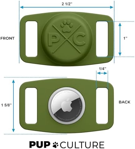 Pup Culture AirTag Dog Collar | Durable & Protective Dog AirTag Holder - Track Your Pet Using Apple AirTag Technology - Dog Collar AirTag Holder -for Dogs and Cats