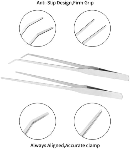 Fri4Free 2PCS 10.6" Stainless Steel Aquarium & Reptile Feeding Tweezers