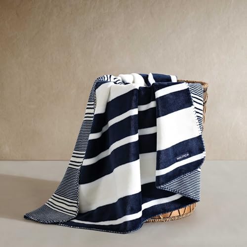 Nautica - Soft Reversible Throw Blanket for Bed & Couch, 50 x 70