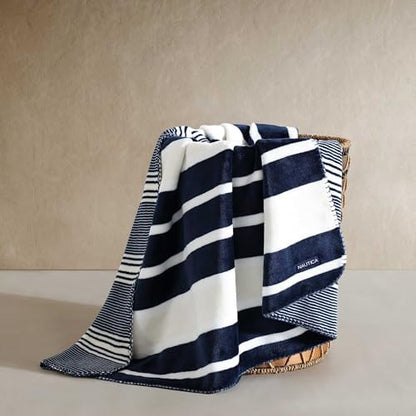 Nautica - Soft Reversible Throw Blanket for Bed & Couch, 50 x 70