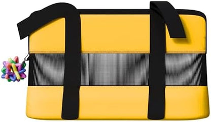 17" Soft Sided Cat and Dog Pet Carrier Bag for Travel with Bonus Toy Ball - Ideal and Compatible for Small Cats and Dogs - Versatile and TSA Airline Approved