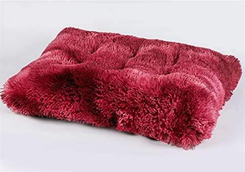 Long Plush Calming Pet Bed Cuddler Pet Bed Tie-Dye Wine Red XL