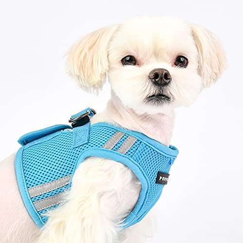 Puppia Soft Vest Dog Harness No Choke Step-in Reflective Triple Layered Breathable Mesh for Small and Medium Dog, Sky Blue, X-Large