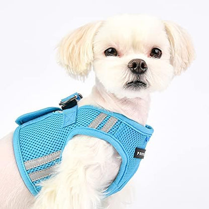 Puppia Soft Vest Dog Harness No Choke Step-in Reflective Triple Layered Breathable Mesh for Small and Medium Dog, Sky Blue, X-Large