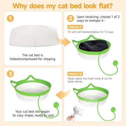 Cotton Rope Cat Bed, Instinct Hand Woven Cat Basket with Rope Tail