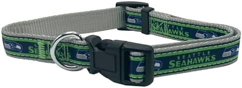 Pets First NFL Seattle Seahawks Licensed PET COLLAR, Small - Heavy-Duty, Strong, and Durable Dog Collar. Available in 31 Football Teams and 4 Sizes
