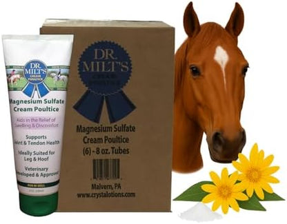 Dr. Milt's Horse Topical Epsom Salt Pain Relief Ointment Rub: Poultice and Liniment Cream. Case of 6-8oz Cream