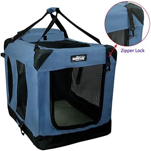 EliteField 3-Door Soft Dog Crate with Bed & Carrying Bag (2-Year Warranty)