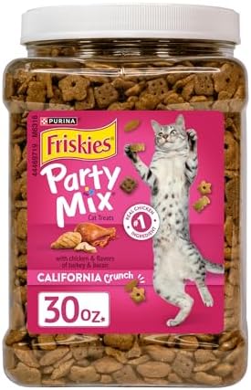 Friskies Purina Party Mix California Crunch Cat Treats, 30 oz Canister