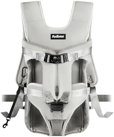 PetBonus Dog Front Carrier Backpacks, Legs Out Easy-fit Puppy Chest Carrier