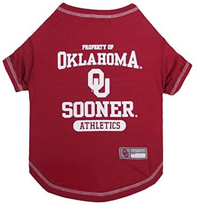 Pets First Collegiate OKLAHOMA SOONERS Dog T-Shirt, X-Small. - Licensed Shirt for Pets Team Colored with Team Logos.- Premium Stretchable Materials for the Comfrot of your Dog & Cat.