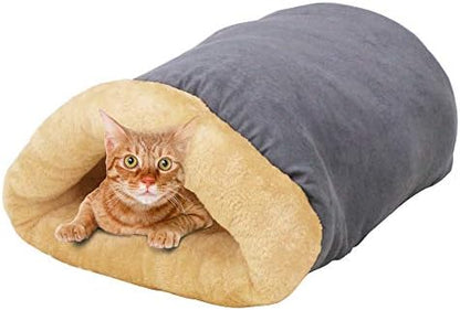4 in 1 Self Warming Burrow Cat Bed Hideway Sleeping Cuddle Cave