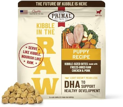 Primal Kibble in The Raw, Freeze-Dried Dog Food, Puppy Recipe, 5.4 lb