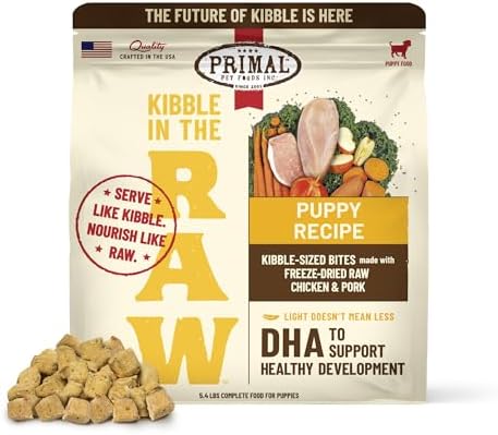 Primal Kibble in The Raw, Freeze-Dried Dog Food, Puppy Recipe, 5.4 lb
