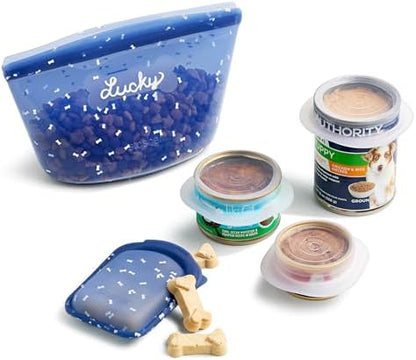 Stasher Dog Reusable Silicone Food Storage Essentials, 5 Piece Starter Kit