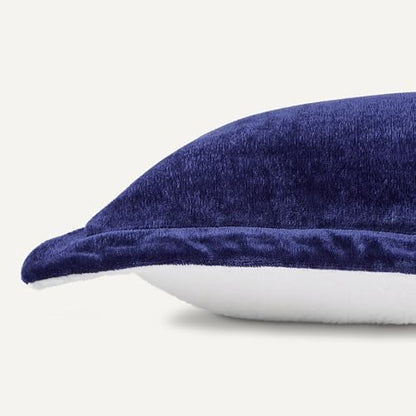 Amazon Basics Reversible Sherpa Comforter Set with Pillow Sham, Twin/Twin XL, Navy (Pack of 2)