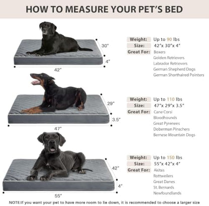 WNPETHOME Orthopedic Waterproof Extra Large Senior Dogs Bed for Comfy Sleep