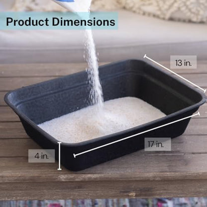 Luli & Cat Disposable Litter Boxes for Cats | Large Sized Black Colored 4-Pack | Durable and Water Resistant