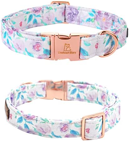 Lionheart glory Purple Dog Collar, Adjustable Dog Collar with Bowtie, Pet Gift Collar for Dog Soft Bowtie Dog Collars for Medium Dogs