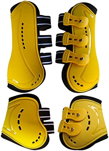 Horse Boots Open Front Jumping Tendon Sport Boots, Hind Fetlock Boots, Secure Leg Protection, Classic Breathable Equine Supplies, Set of 4