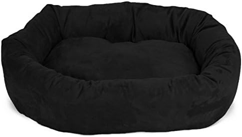 Majestic Pet Suede Calming Dog Bed, 52 Inch X-Large, Round, Washable, Black