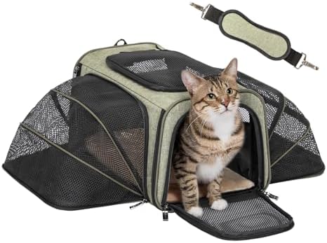 Petsfit Small Double Expandable Cat Carrier for Kittens and Air Travel
