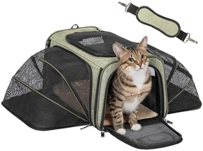 Petsfit Small Double Expandable Cat Carrier for Kittens and Air Travel