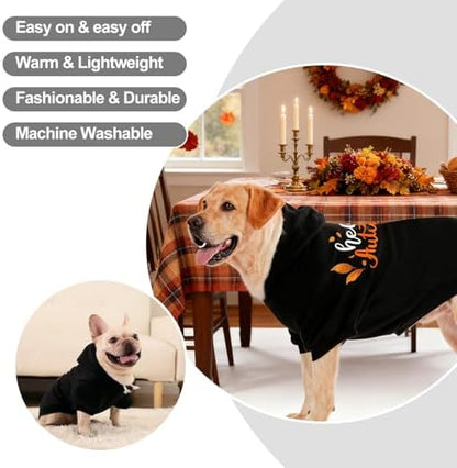 EXPAWLORER Dog Hoodies for Small Medium Large Dogs,Maple Leaf Black S