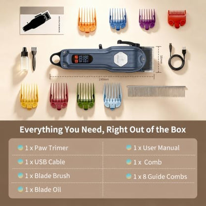 Dog Cordless Grooming Kit Low Noise for Heavy Thick Hair&Coats