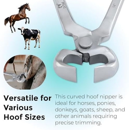 14" Hoof Nipper, Carbon Steel & Chrome Vanadium Farrier Tool for Horses – Durable, Sharp & Rust-Resistant